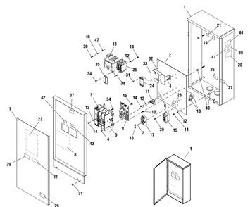 Transfer Switch - Hinged Enclosure Diagram and Parts List for 040488-00  Briggs and Stratton Generator